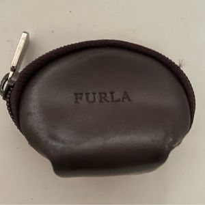 Furla brown leather earbud case